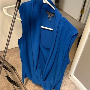 Vince Camuto Cobalt Blue Drape Neck Blouse